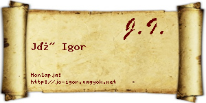 Jó Igor névjegykártya