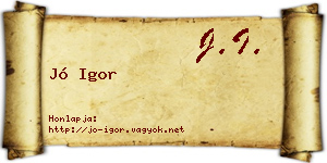 Jó Igor névjegykártya
